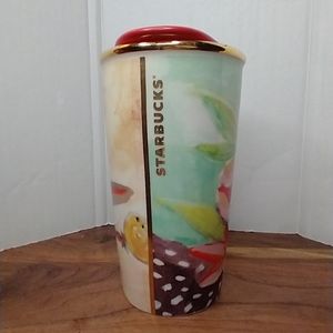 2014 Starbucks Watercolor Ceramic Tumbler 10oz